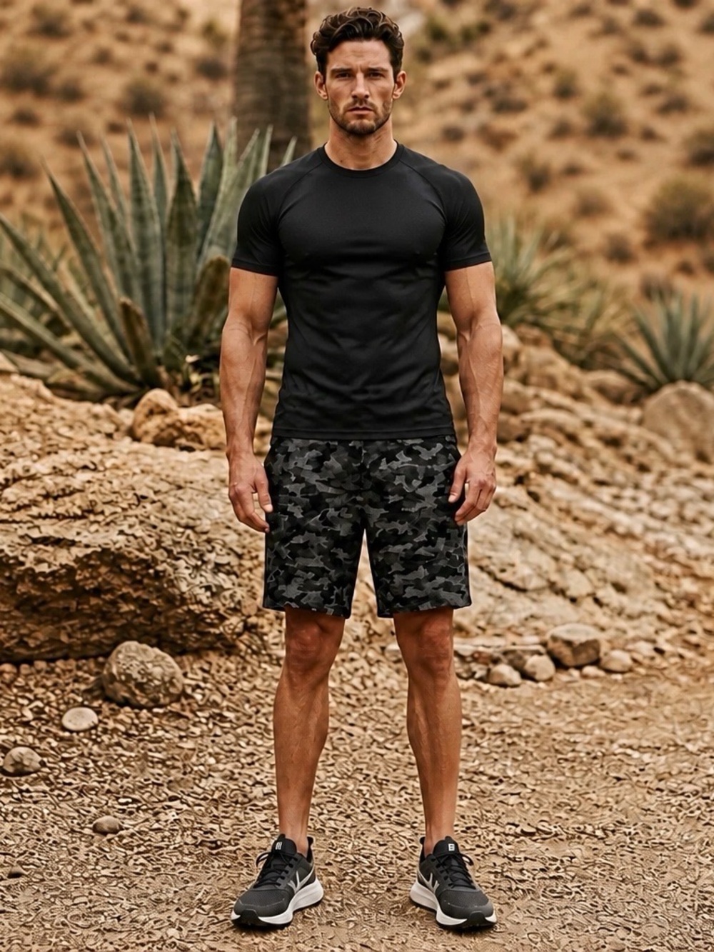 Lululemon Men’s Gray Black Camo Training Shorts Zip Pocket Activewear Men’s 31
